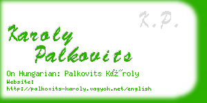 karoly palkovits business card